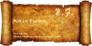 Makis Ferenc névjegykártya