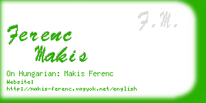 ferenc makis business card